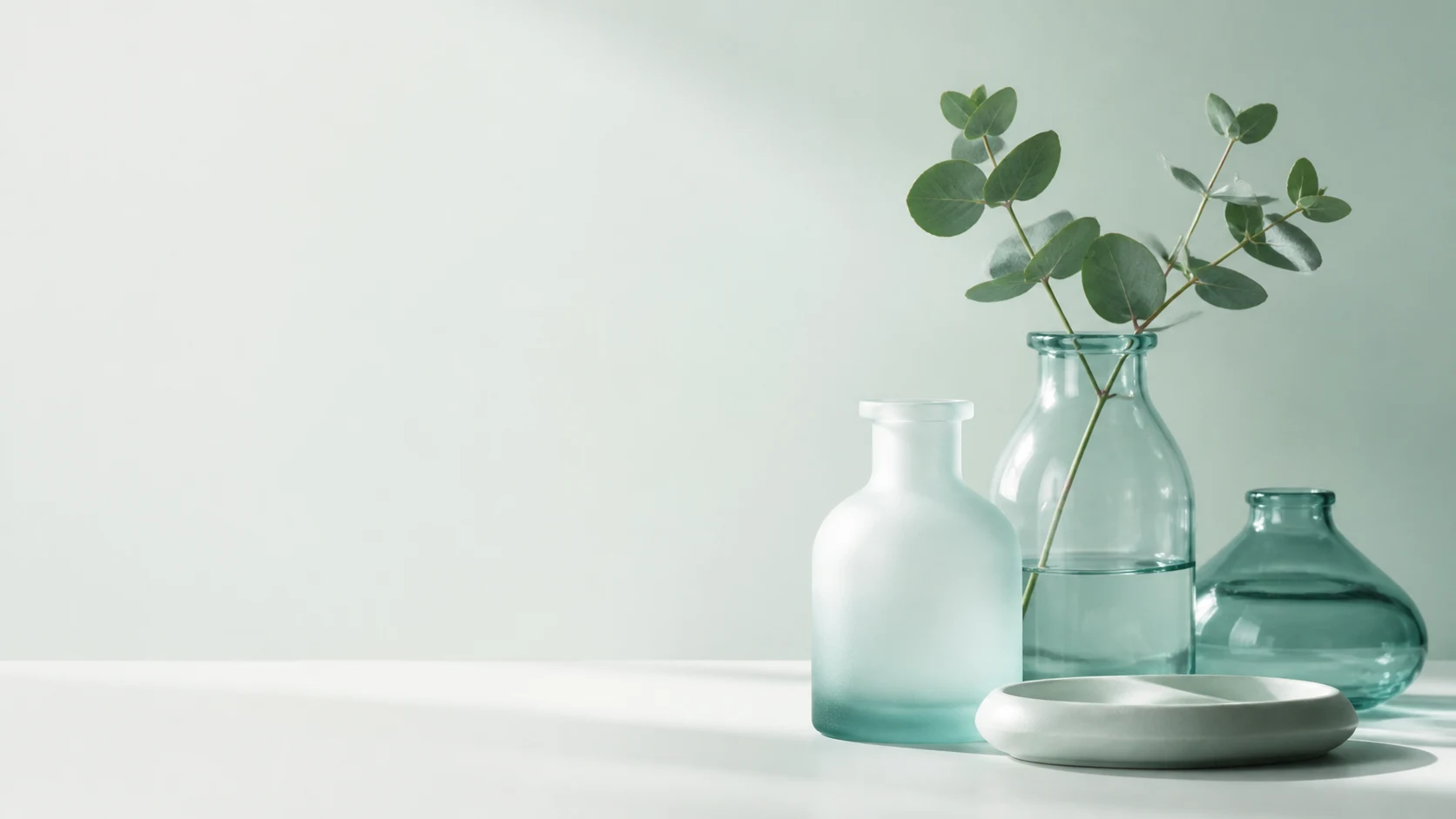 Soft glass forms with a botanical detail